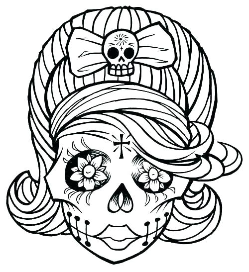 500x547 Coloring Pages Free Printables Skull Coloring Pages Sugar Skull