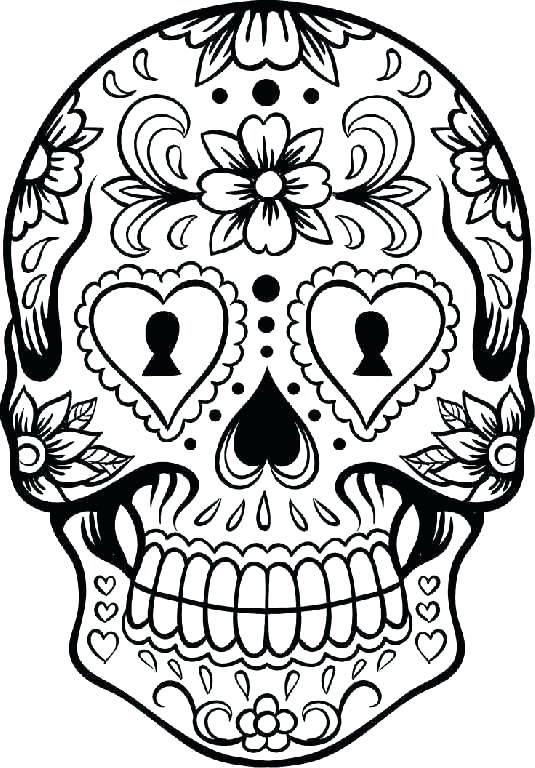 535x768 Free Skull Color Pages Day The Dead Skull Colour Pages Day