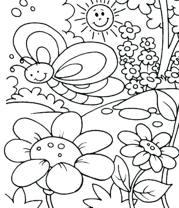 615x715 Spring Coloring Pages Free Printable Spring Coloring Sheets