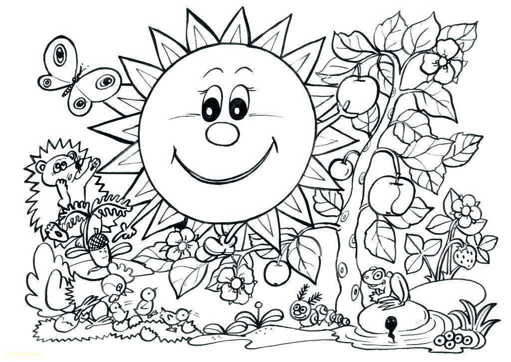 1024x725 Printable Spring Coloring Sheets Spring Coloring Pictures Places
