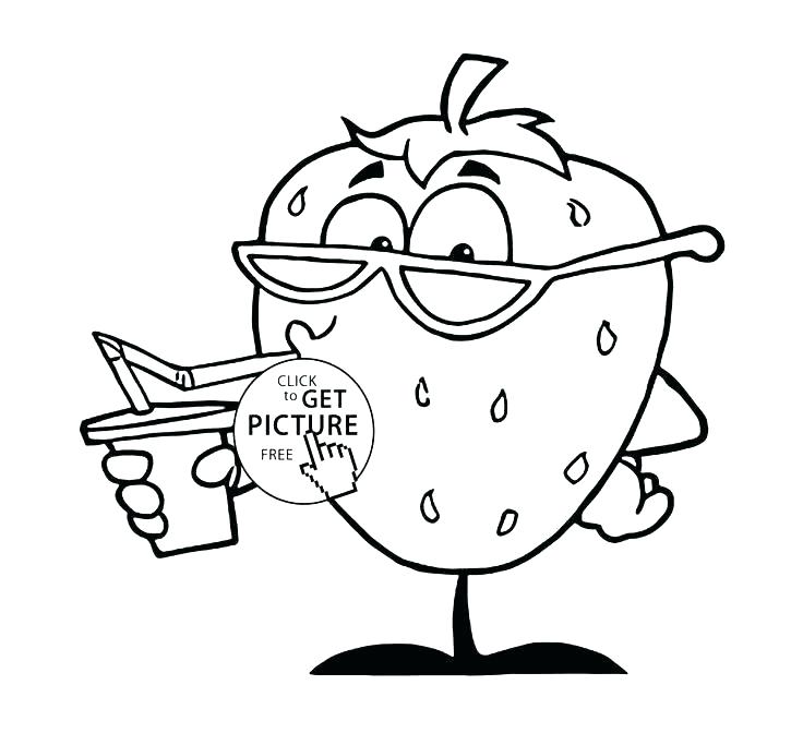 736x672 Strawberry Coloring Sheet Fruits Coloring Pages For Preschoolers