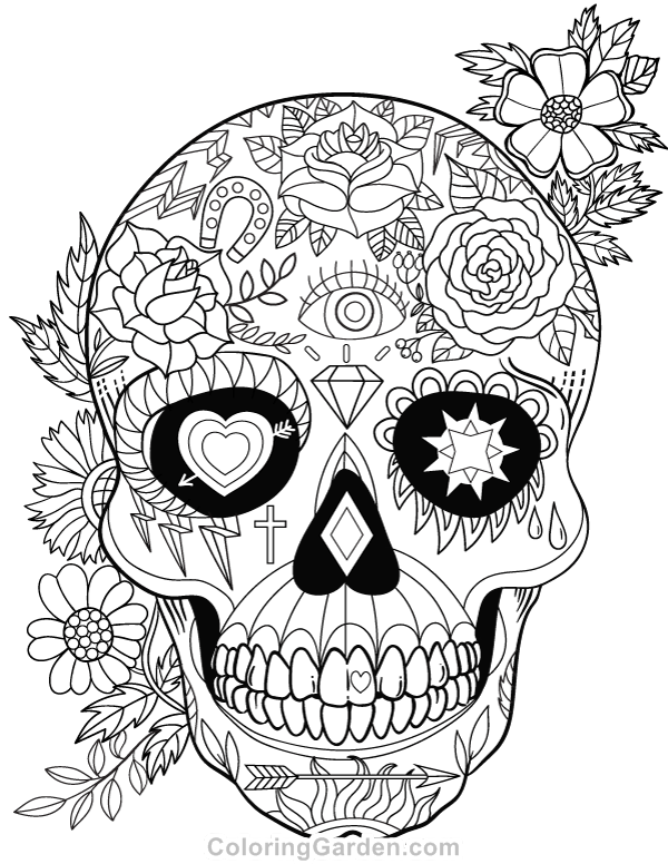 600x776 Free Printable Sugar Skull
