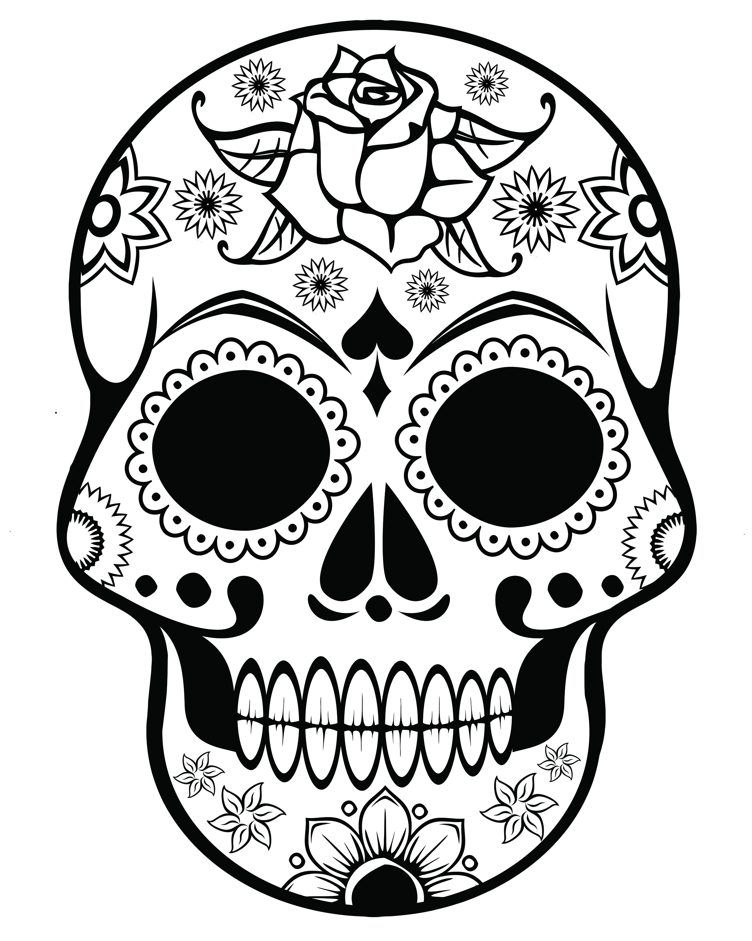 2400x3000 Printable Sugar Skulls Coloring Pages Printable Mandalas Inside