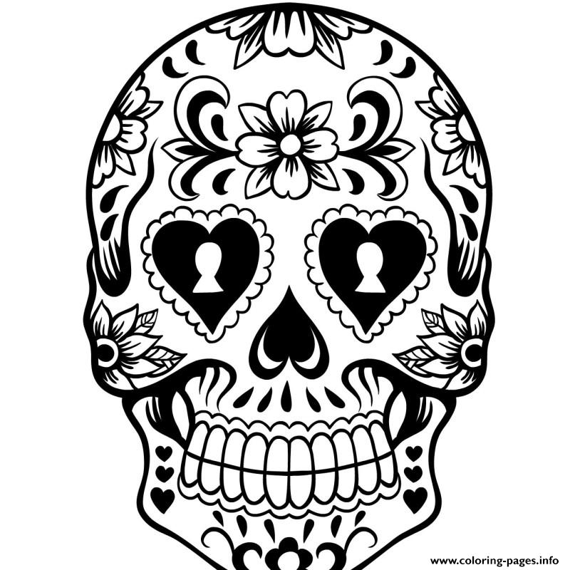 800x800 Sugar Skull Coloring Pages Sugar Skulls Coloring Pages Free