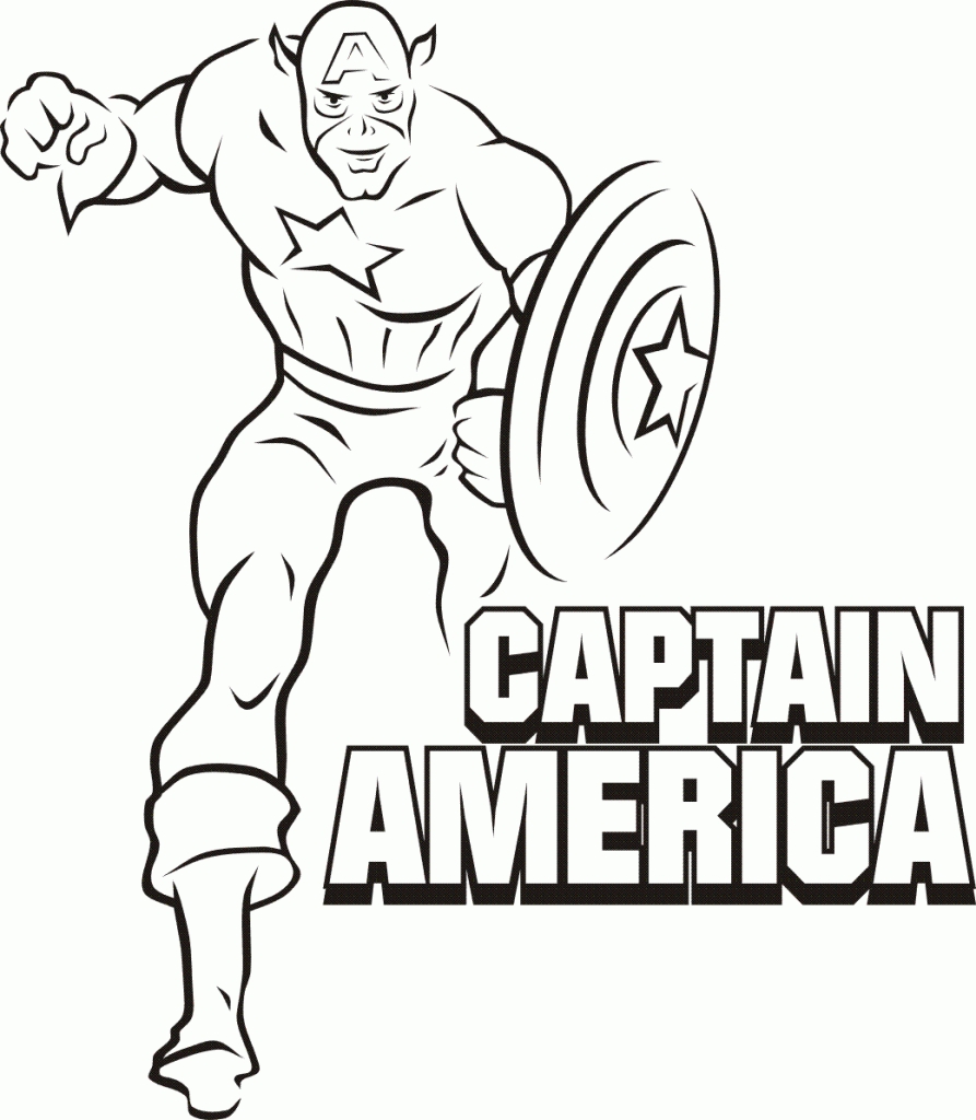 893x1024 Super Hero American Captain Coloring Pages Free For Kids