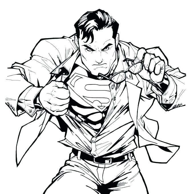 687x683 Superman Coloring Sheet