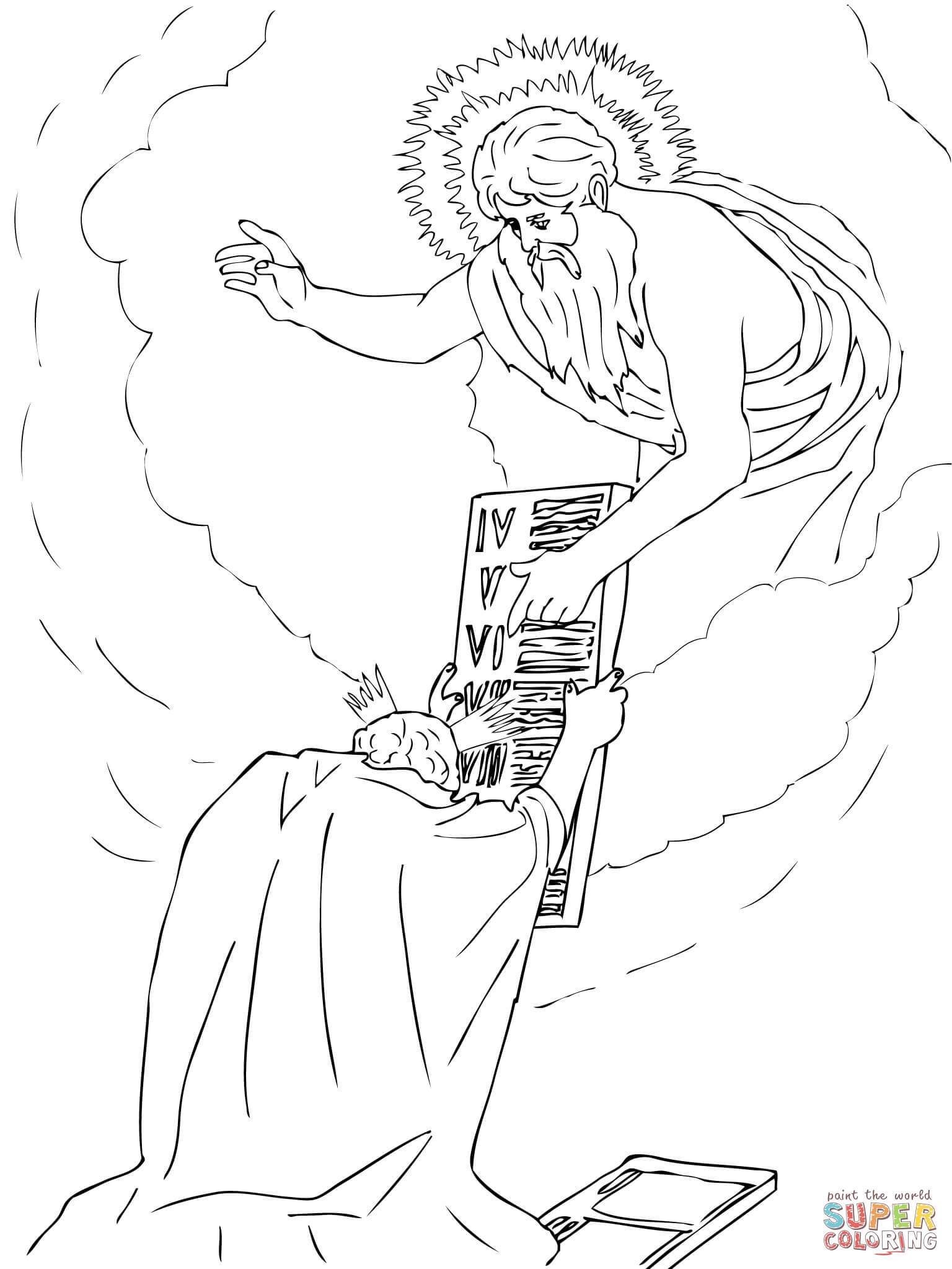 1536x2046 Amazing Moses Receiving The Tablets Coloring Page Printable Image