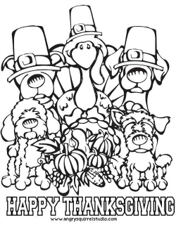 250x323 Free Printable Thanksgiving Coloring Page Dogs And Turkey! Woof