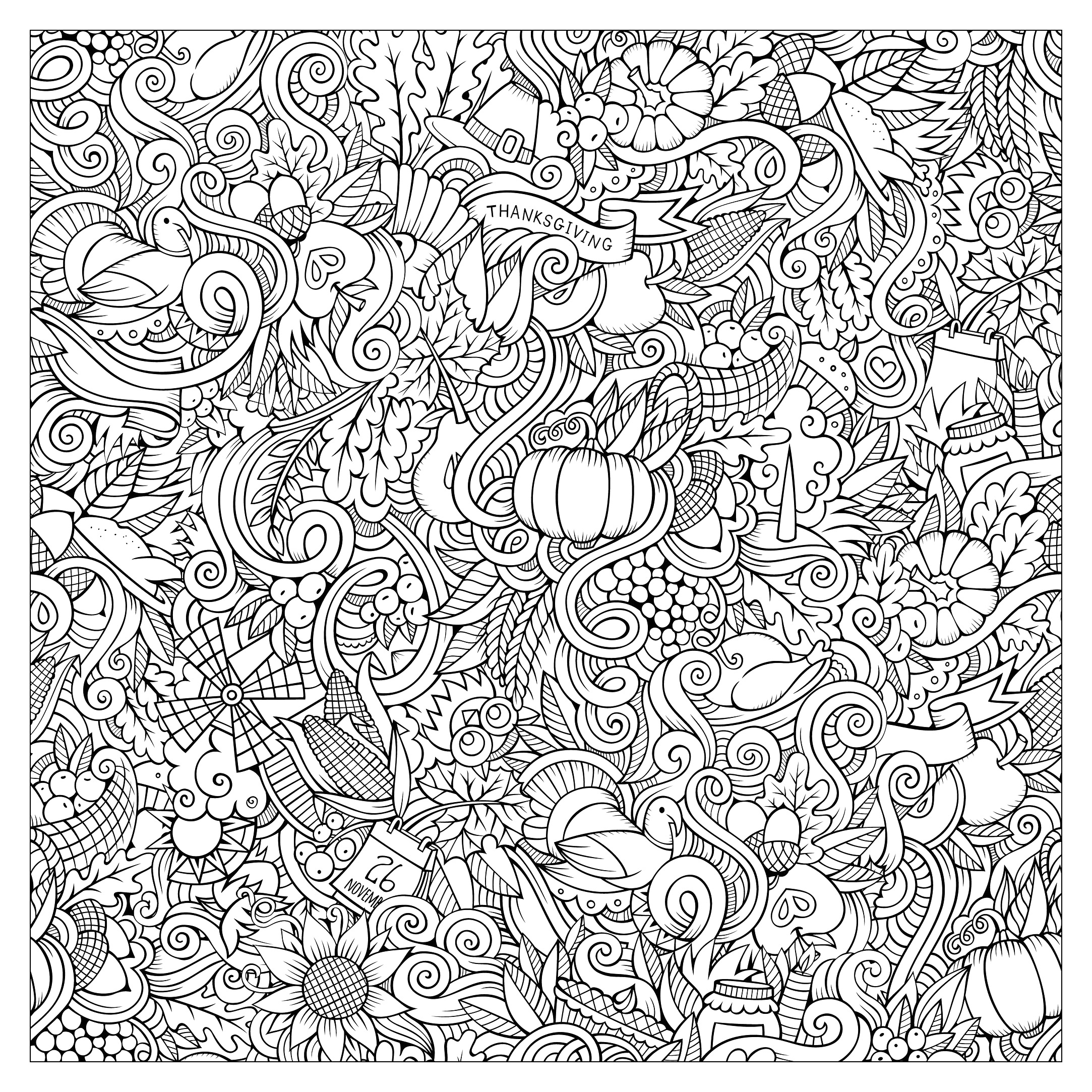 2166x2166 Lovely Free Printable Thanksgiving Coloring Pages Kids