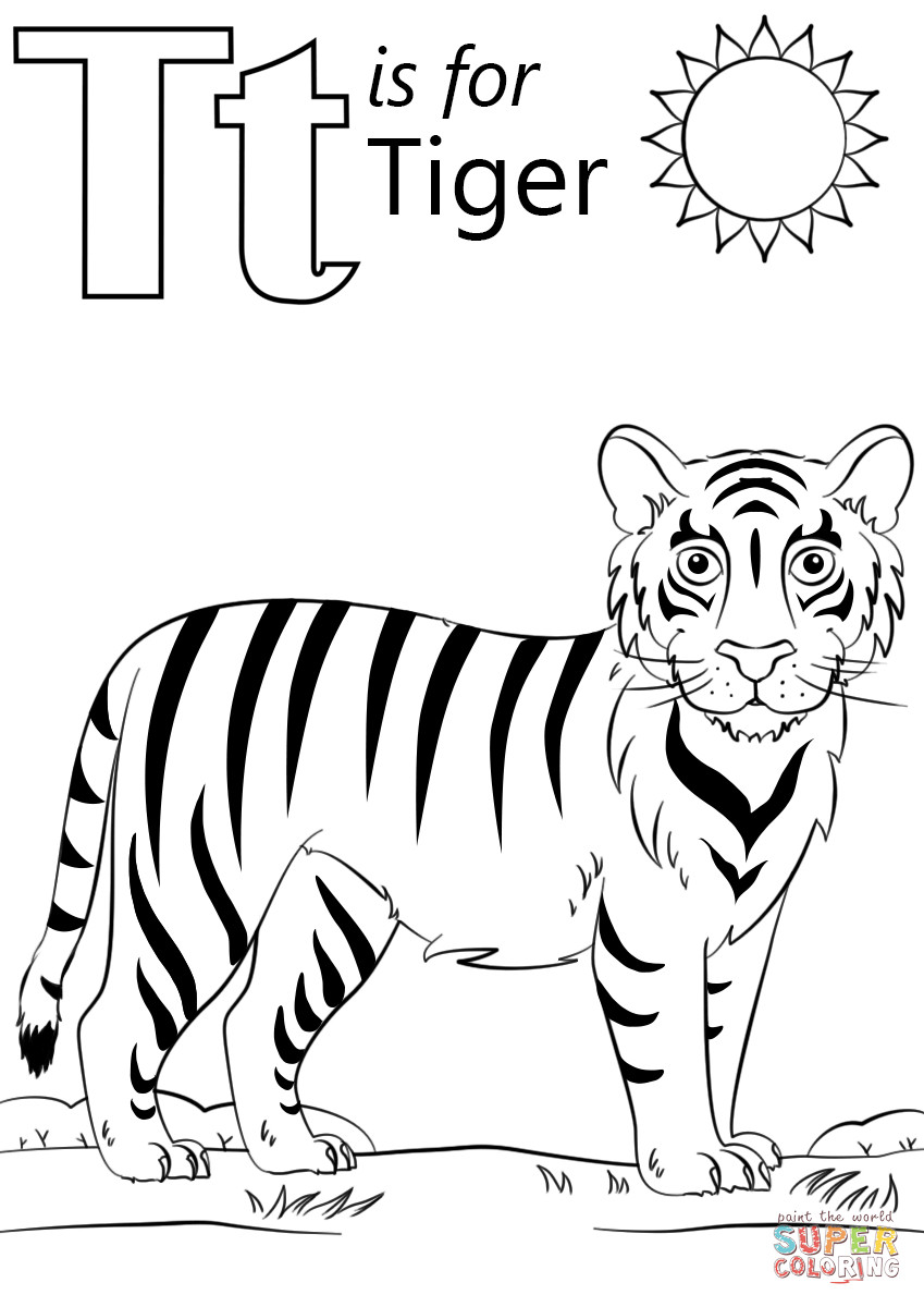849x1200 T Is For Tiger Coloring Page Free Printable Pages Fine Book Mosm