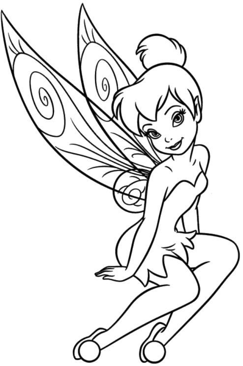 494x742 Tinkerbell Is Attractive And Beautiful Coloring Pages Chloe