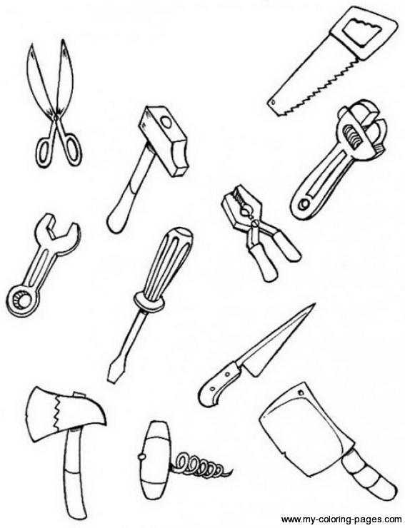 567x740 Free Printable Tools Coloring Pages
