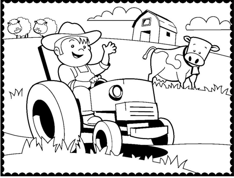 940x718 Super Cool Ideas Tractor Coloring Pages Farm Page Free Printable