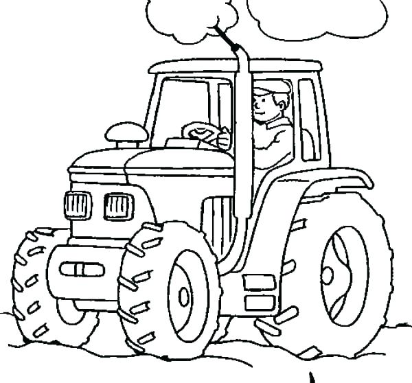 600x558 Tractor Coloring Pages Tractor Coloring Sheets John Johnny Tractor
