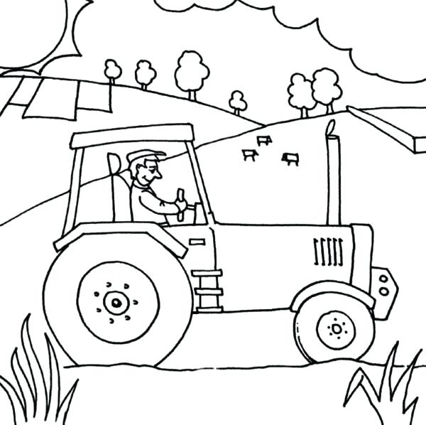 600x598 Tractor Coloring Sheets Full Size Of Coloring Pages In Farm Large