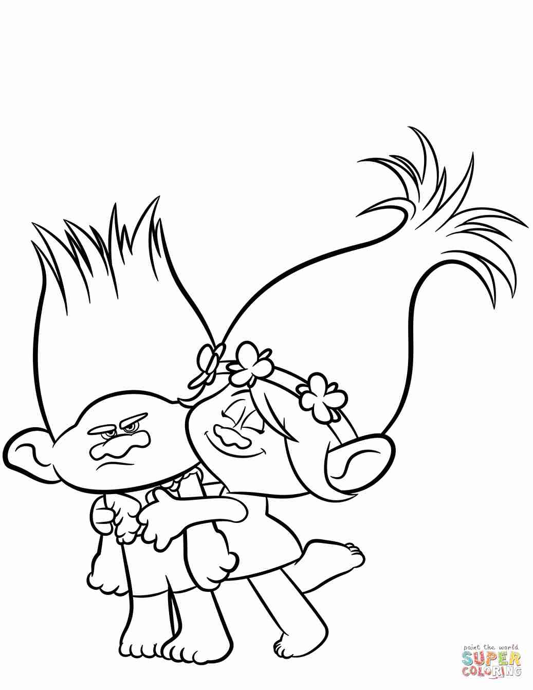 1037x1342 Branch Poppy From Trolls Coloring Page Free Printable Lively Troll