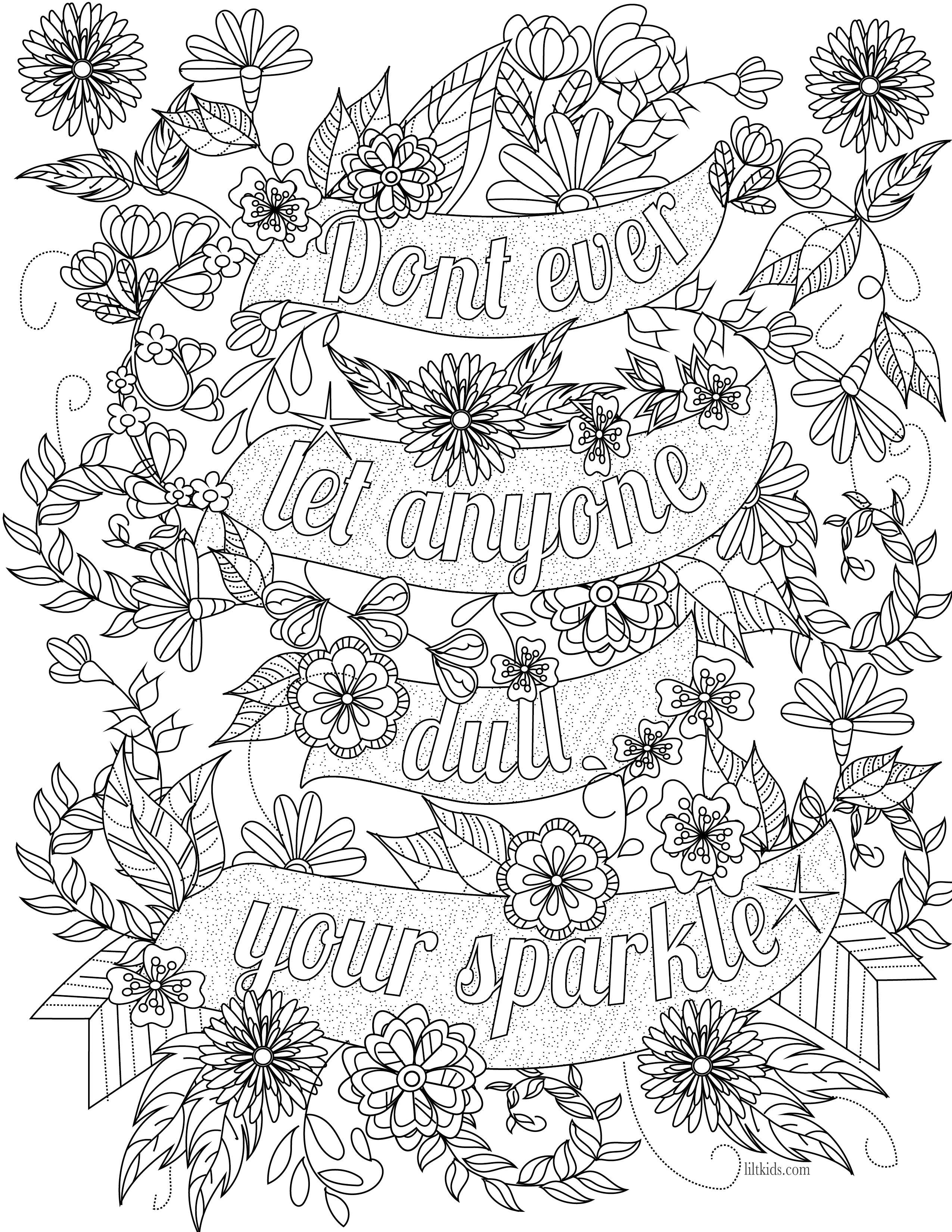 2550x3300 Remarkable Inspirational Adult Coloring Book Pages With Quotes