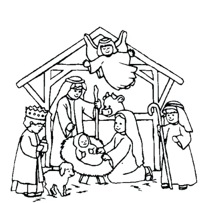 640x647 Free Christmas Coloring Sheets Nativity