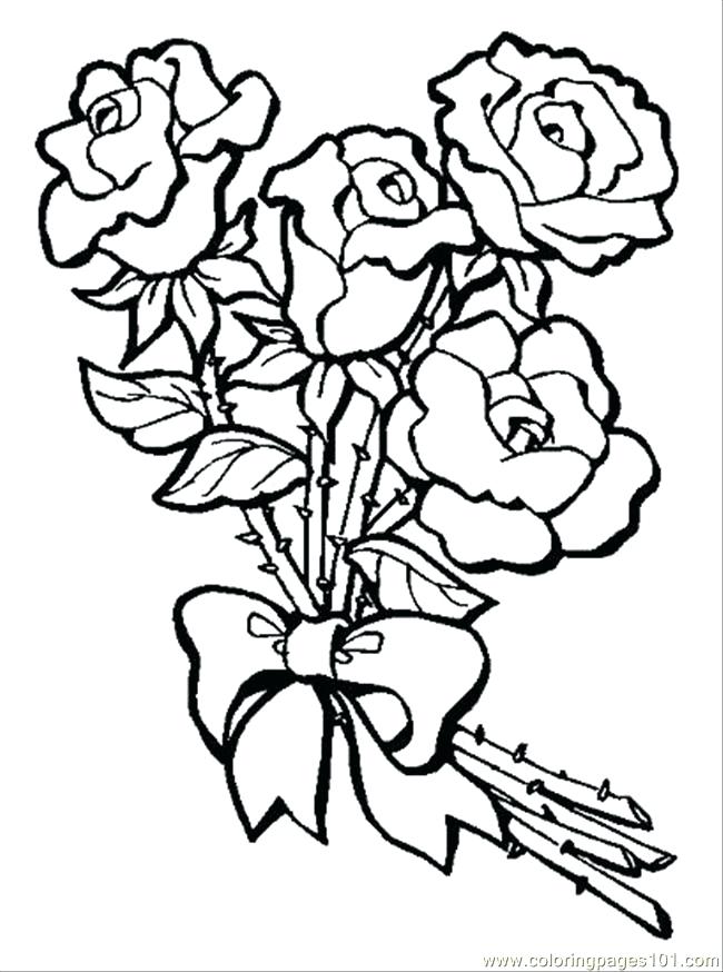 650x874 S Bouquet Coloring Page Free Flowers Coloring S Bouquet