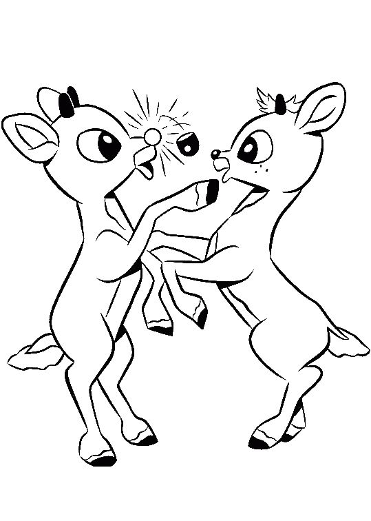 539x756 Two Little Rudolph Being Facetious Coloring Pages