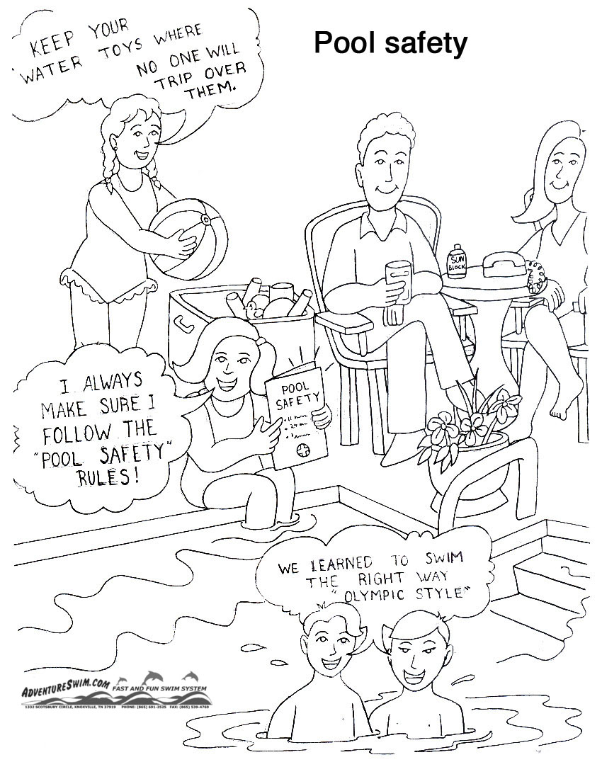 850x1100 Swimming Safety Coloring Pages Download And Print For Free