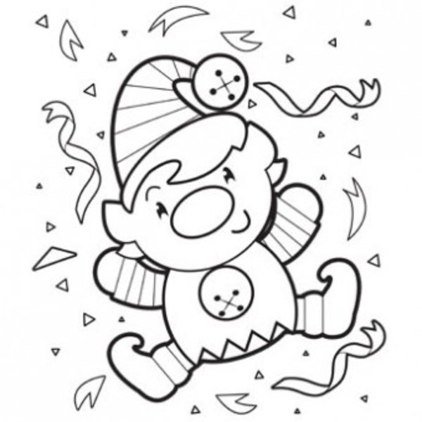 600x600 Elf Coloring Pages