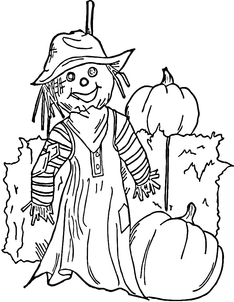 750x968 Free Printable Scarecrow Coloring Pages For Kids