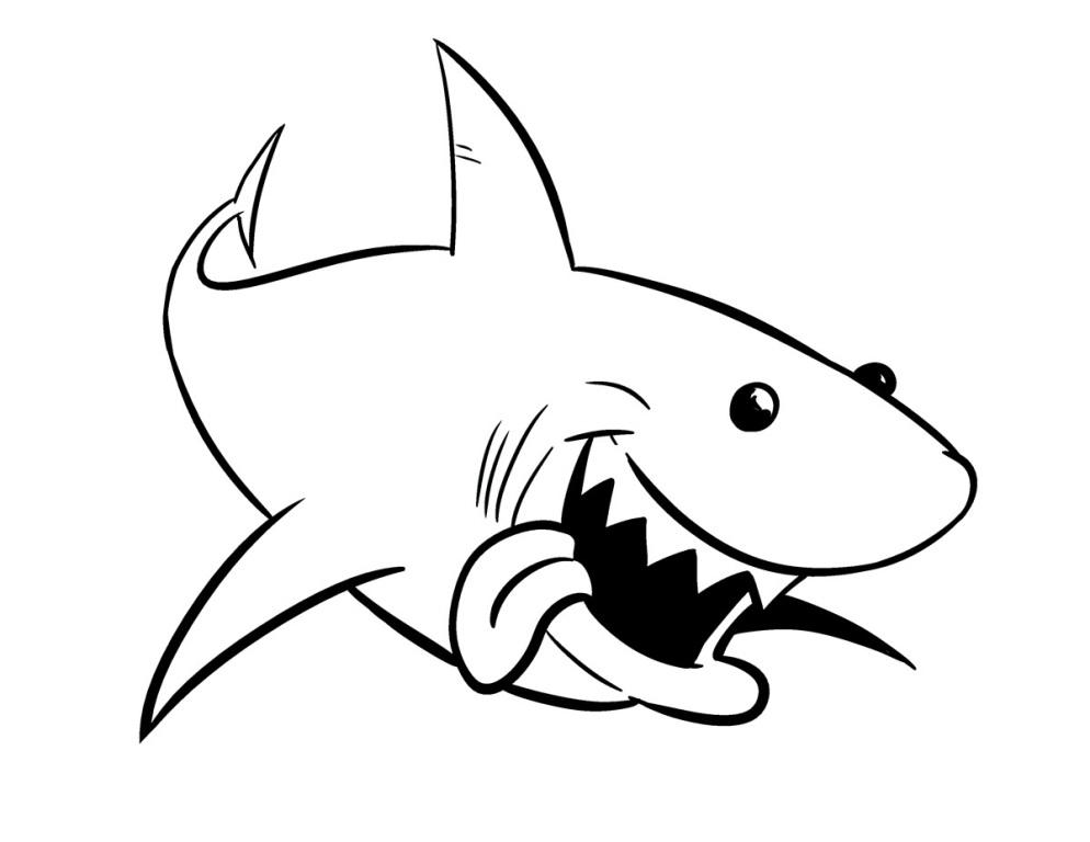 994x768 Free Shark Coloring Pages