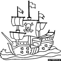 236x236 Free Printable Pirate Ship Coloring Pages Preschool For Sweet Page