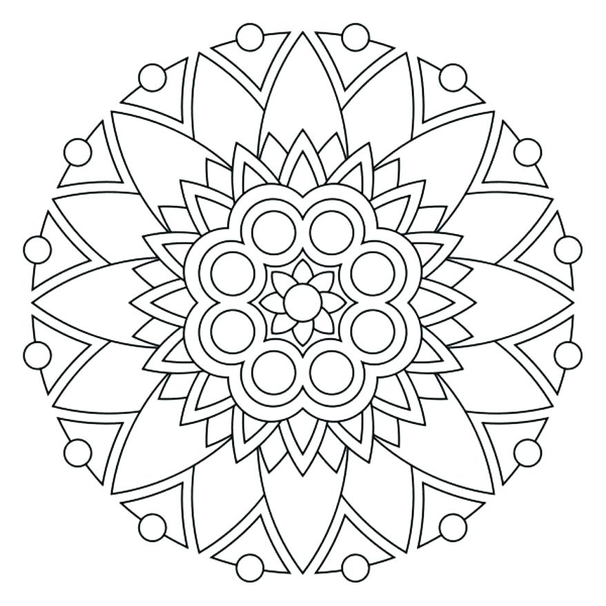 878x878 Simple Mandala Flower Coloring Pages Coloring Page Mandala