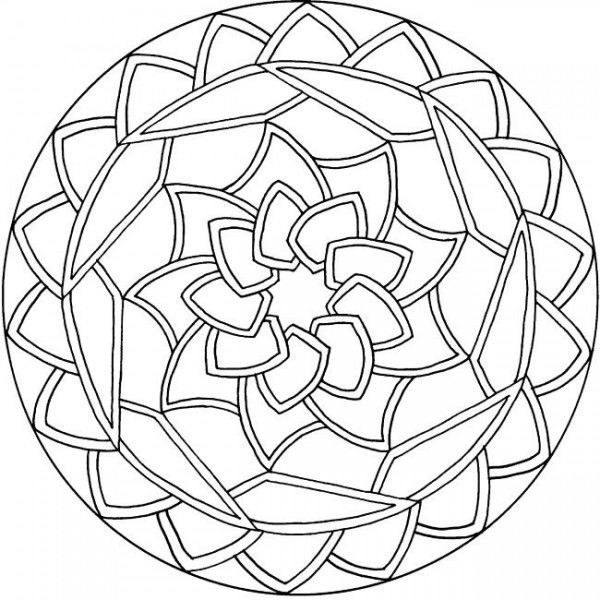 600x600 Simple Mandala Coloring Pages Mandalas En Blanco Y Negro