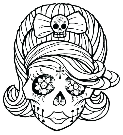 500x547 Sugar Skull Color Pages Free Printable Sugar Skull Coloring Pages