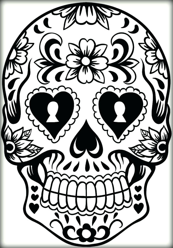 714x1024 Key Hole Sugar Skull Coloring Pages Keyhole Printable Sheets