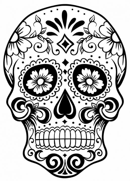 526x730 Coloring Pages For Grown Ups Free Coloring Printable Sugar Skull
