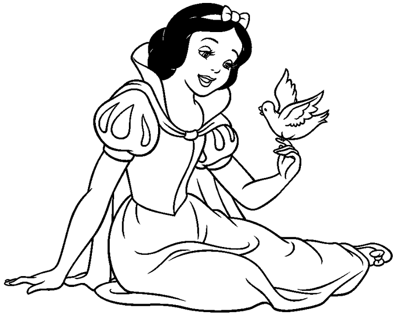 836x641 Snow White Coloring Pages Free To Print Top Free Printable Snow