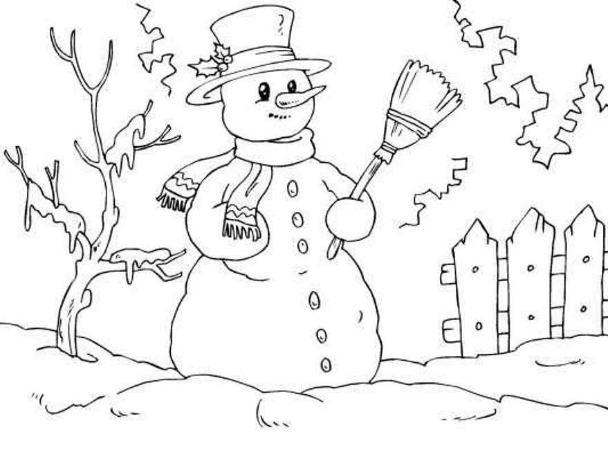 879x660 Snowman Coloring Page Free Winter Coloring Pages