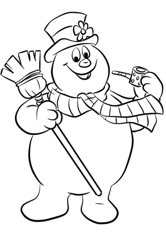 343x480 Full Snowman Coloring Pages Frosty The Page Fr