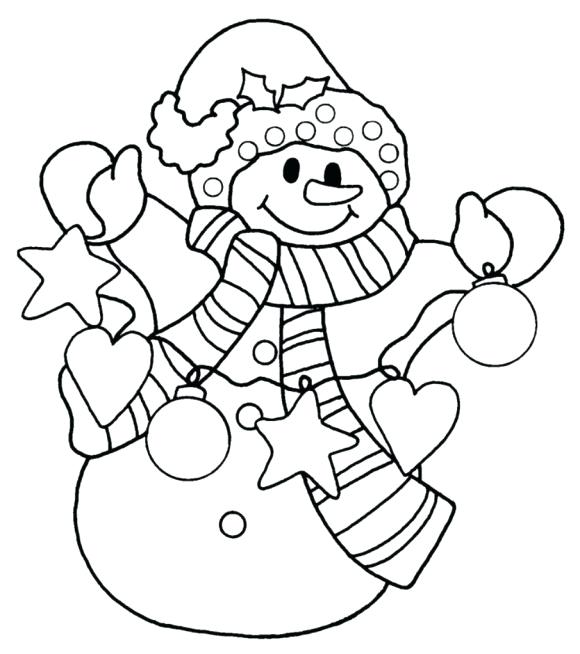 580x654 Christmas Snowman Coloring Pages