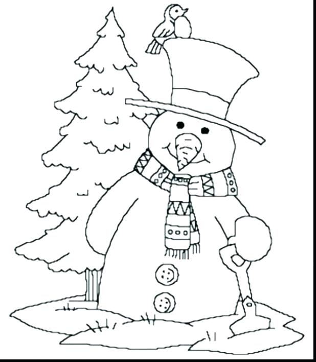 618x708 Snowman Coloring Pages Free