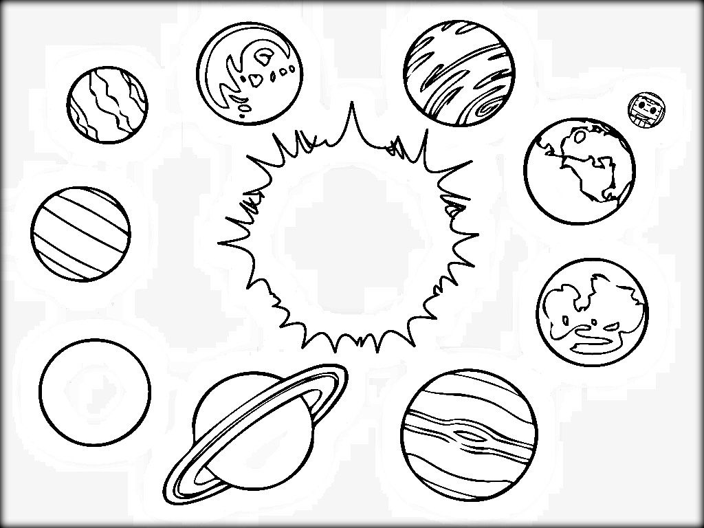 1024x768 Simple Planets Coloring Pages Free Printable Sheets Made Joel