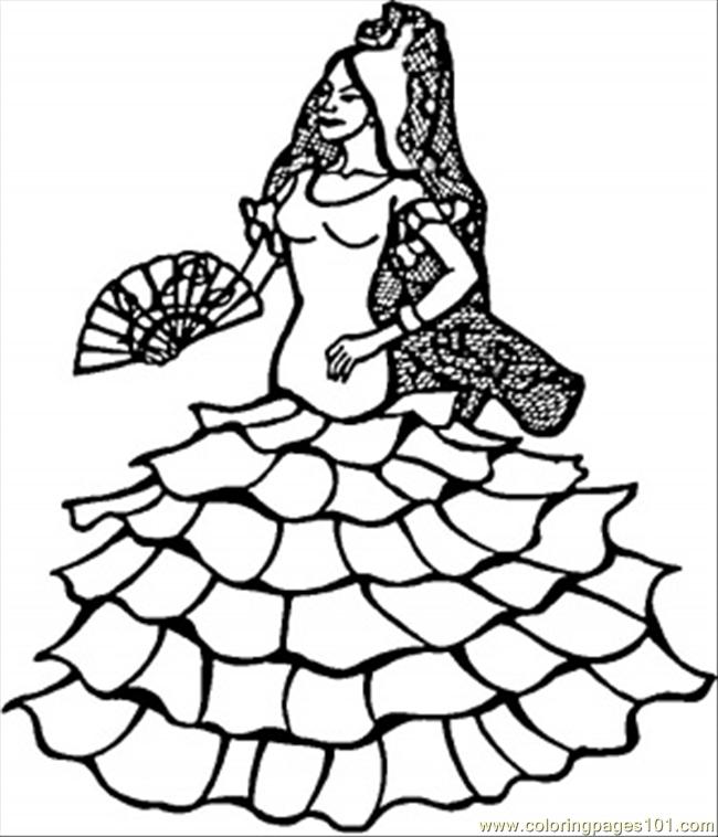650x758 Spanish Coloring Pages Spanish Dancer Coloring Page Free Spain