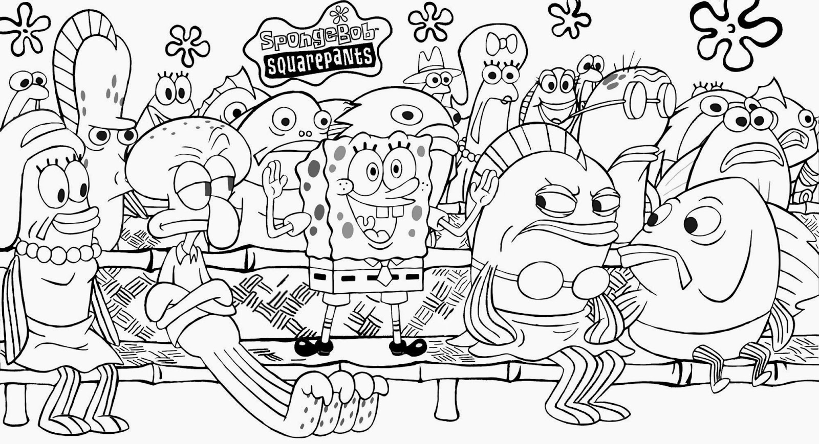 1600x869 Quick Spongebob Pictures To Color Sheets Free