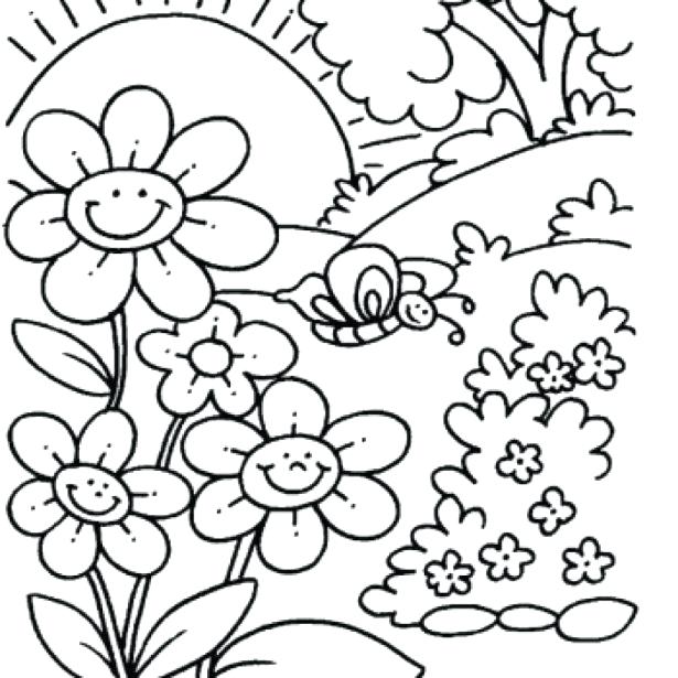 615x615 Spring Coloring Pages Free Printable Spring Coloring Pages