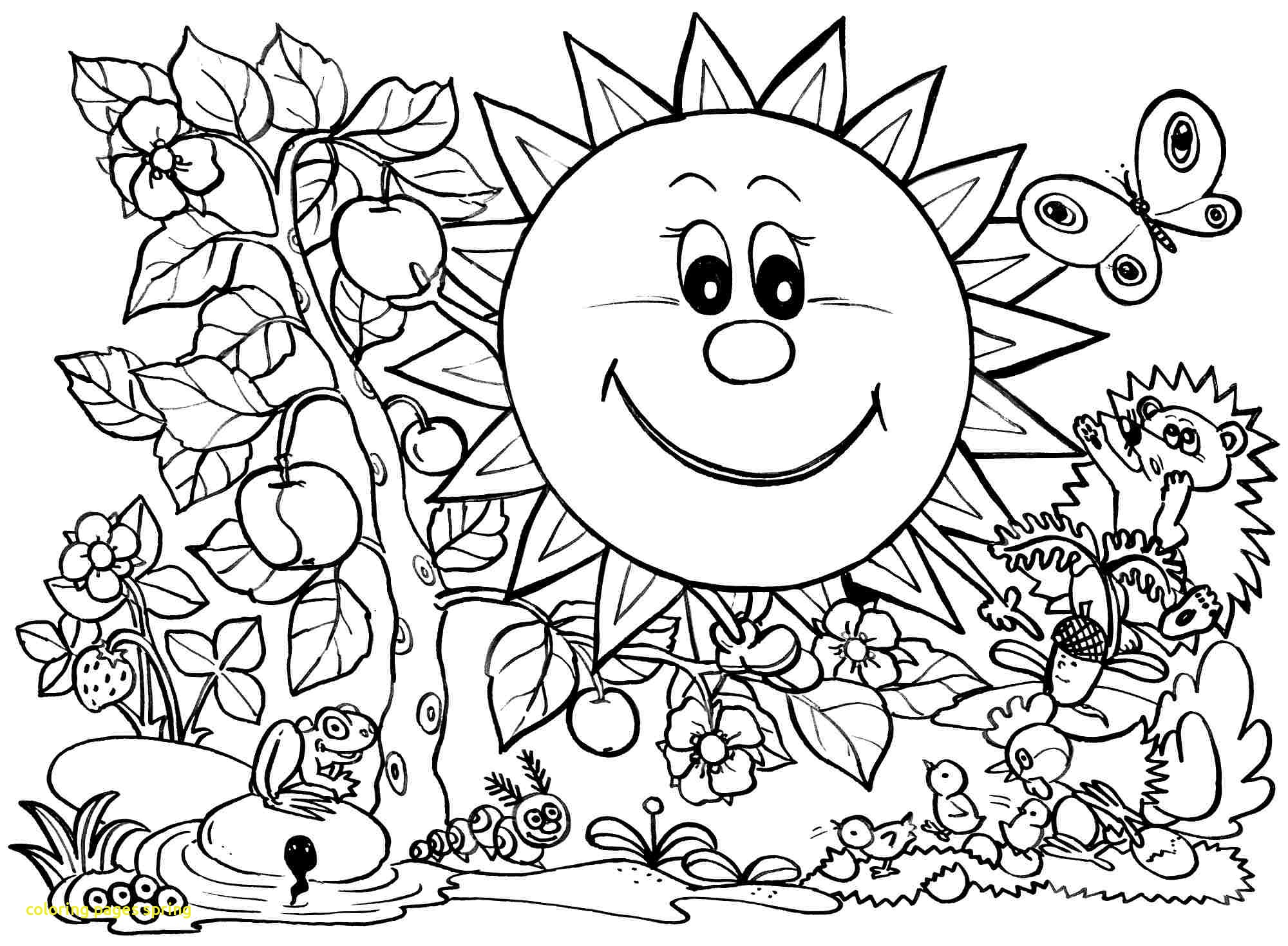 2000x1470 Coloring Pages Spring With Spring Coloring Pages Printable Free