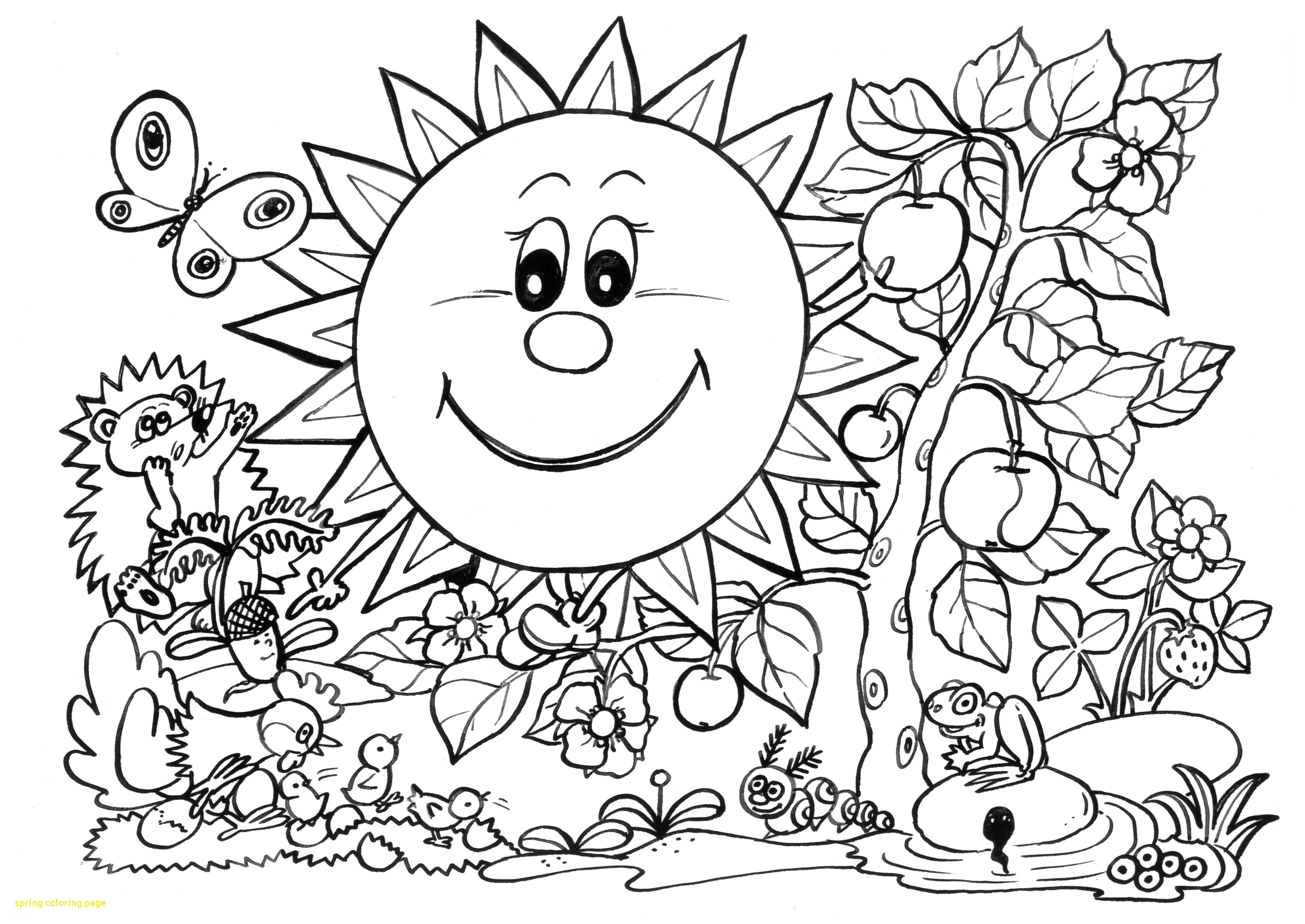 3508x2484 Free Spring Coloring Pages Spring Coloring Page With Spring