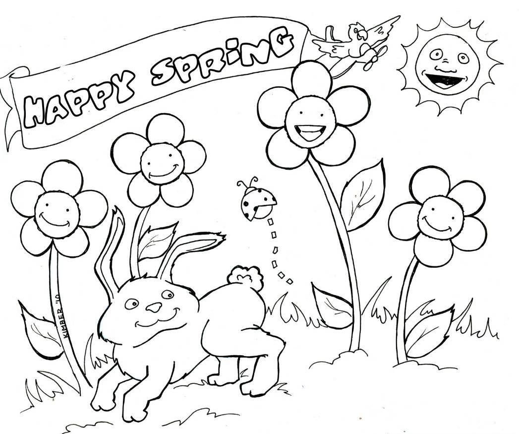 1047x875 Spring Coloring Pages, Printable Spring Coloring Pages, Free