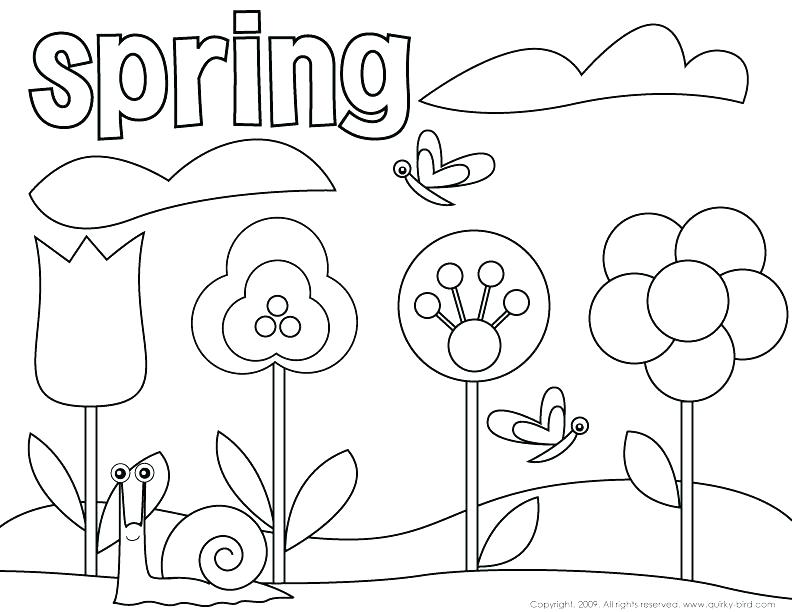 792x612 Spring Coloring Pages Free