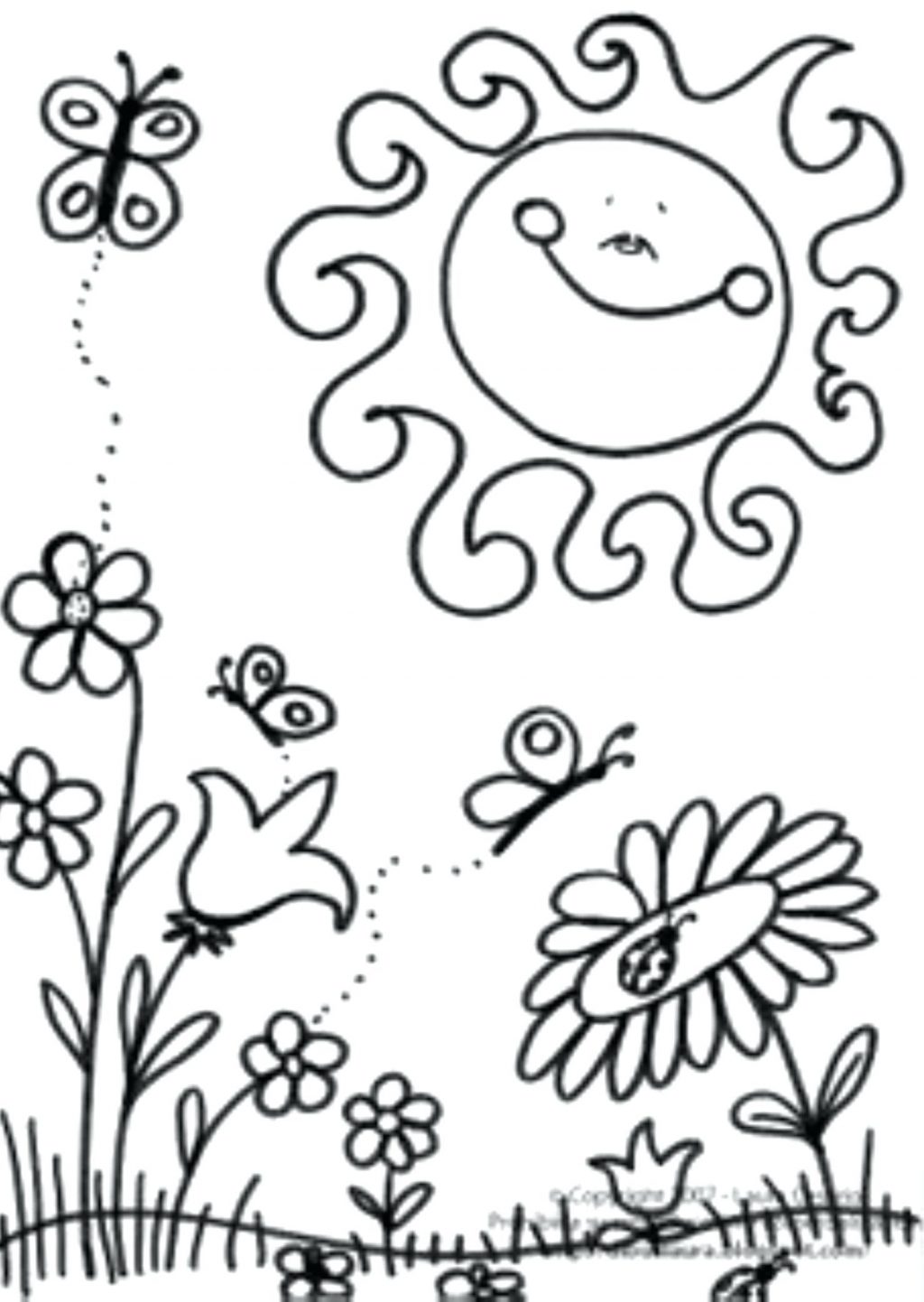 1024x1442 Coloring Pages Spring Coloring Pages Printable Scene Of Page