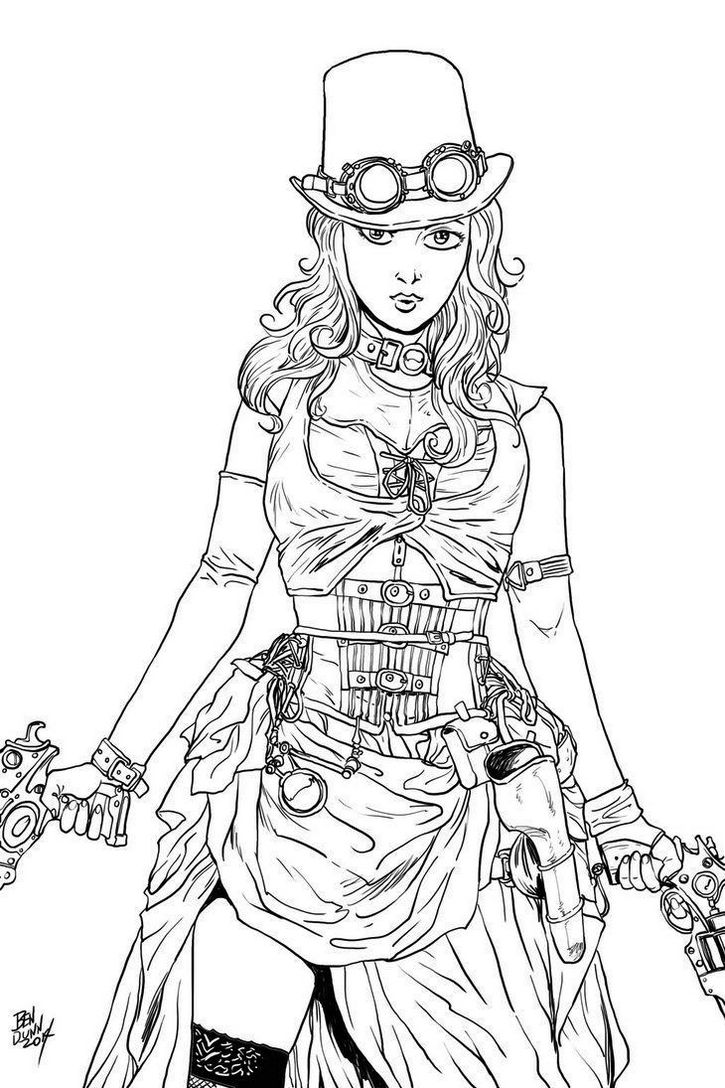 725x1088 Steampunk Coloring Pages Free Endear