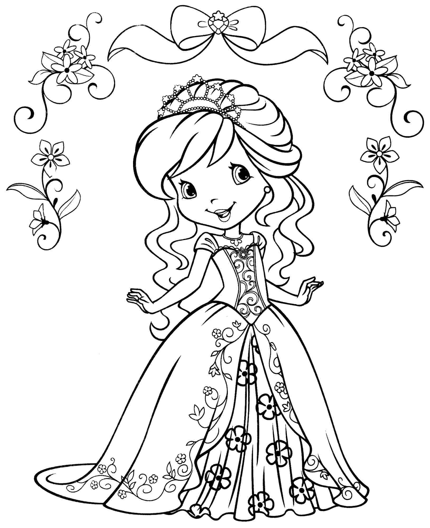1629x2000 Strawberry Shortcake Coloring Pages With Butterfly Printable Free